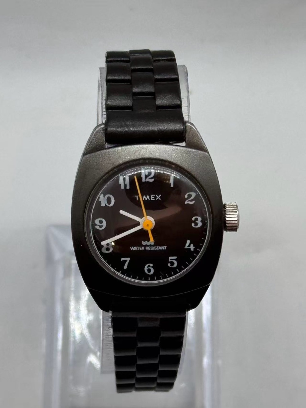 Vintage Timex Women’s Quartz Watch Black Case 23mm Black Dial New Battery Runs